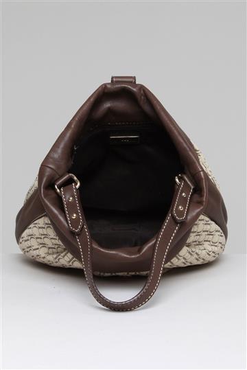 Bolsa Carolina Herrera Monograma logo dourado Marrom