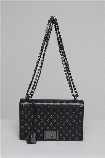 Bolsa Prada Couro , Ferragens , Alça Longa Preta
