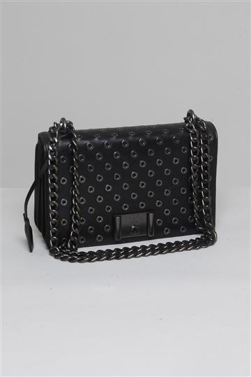 Bolsa Prada Couro , Ferragens , Alça Longa Preta
