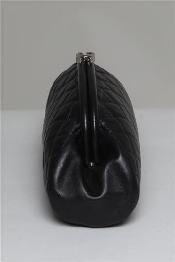 Bolsa Chanel Clutch Timeless Couro Preta