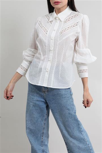 Camisa Zimmermann Bordada Branca