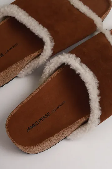 Flat James Perse Slide Marrom