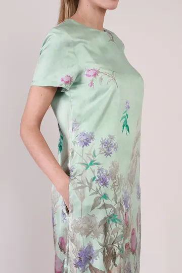 Vestido La DoubleJ Floral Plumas Verde