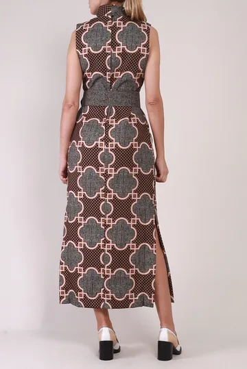 Vestido Allmost Vintage Quadriculado Cinto Cinza
