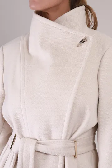 Casaco Calvin Klein Mantô Lã Off-White