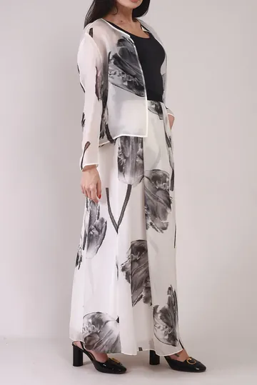 Conjunto Max Mara Floral Bicolor