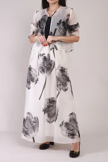 Conjunto Max Mara Floral Bicolor