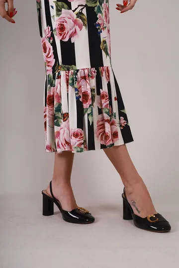 Saia Dolce & Gabbana Listras e Flores Off-White