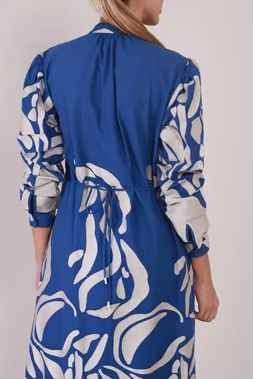 Vestido Cris Barros Bordado Longo Azul