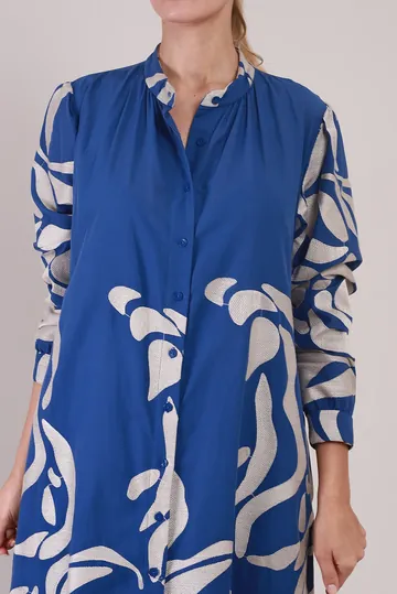 Vestido Cris Barros Bordado Longo Azul