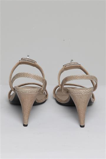 Sandália Hermès Glamour 95 Lizard Cinza