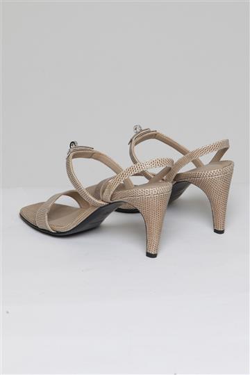 Sandália Hermès Glamour 95 Lizard Cinza