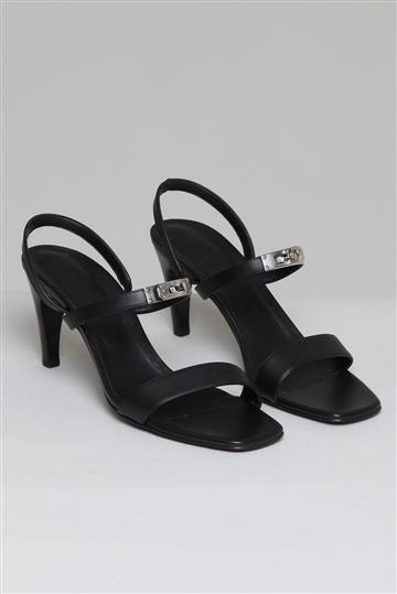 Sandália Hermès Glamour 75 Calfskin Preta