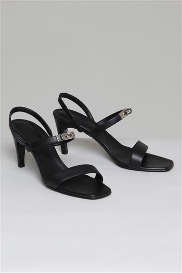 Sandália Hermès Glamour 75 Calfskin Preta