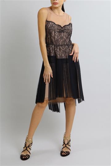 Vestido Achados da New Tule e Renda Bicolor