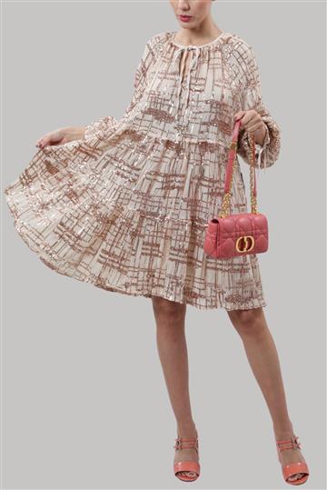 Vestido Oversized Bordado Nude