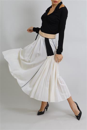 Saia Chloé Plissada Off-White