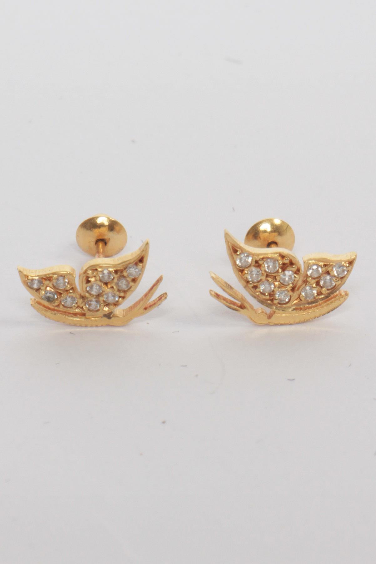 Brinco Borboleta Brilhante Dourado