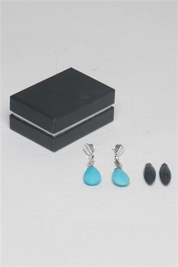 Brinco Brilhante e pingentes Preto