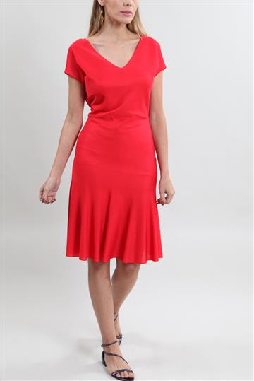 Vestido Christian Dior Decote V Vermelho