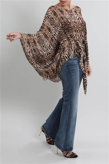 Blusa Roberto Cavalli Seda animal print Bege