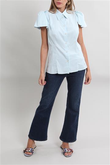 Camisa Prada Algodão com Stretch Azul