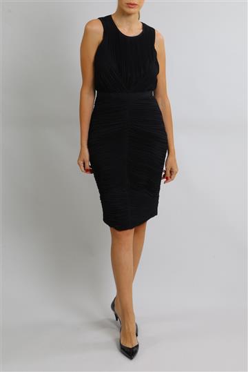 Vestido Burberry Plissado Preto