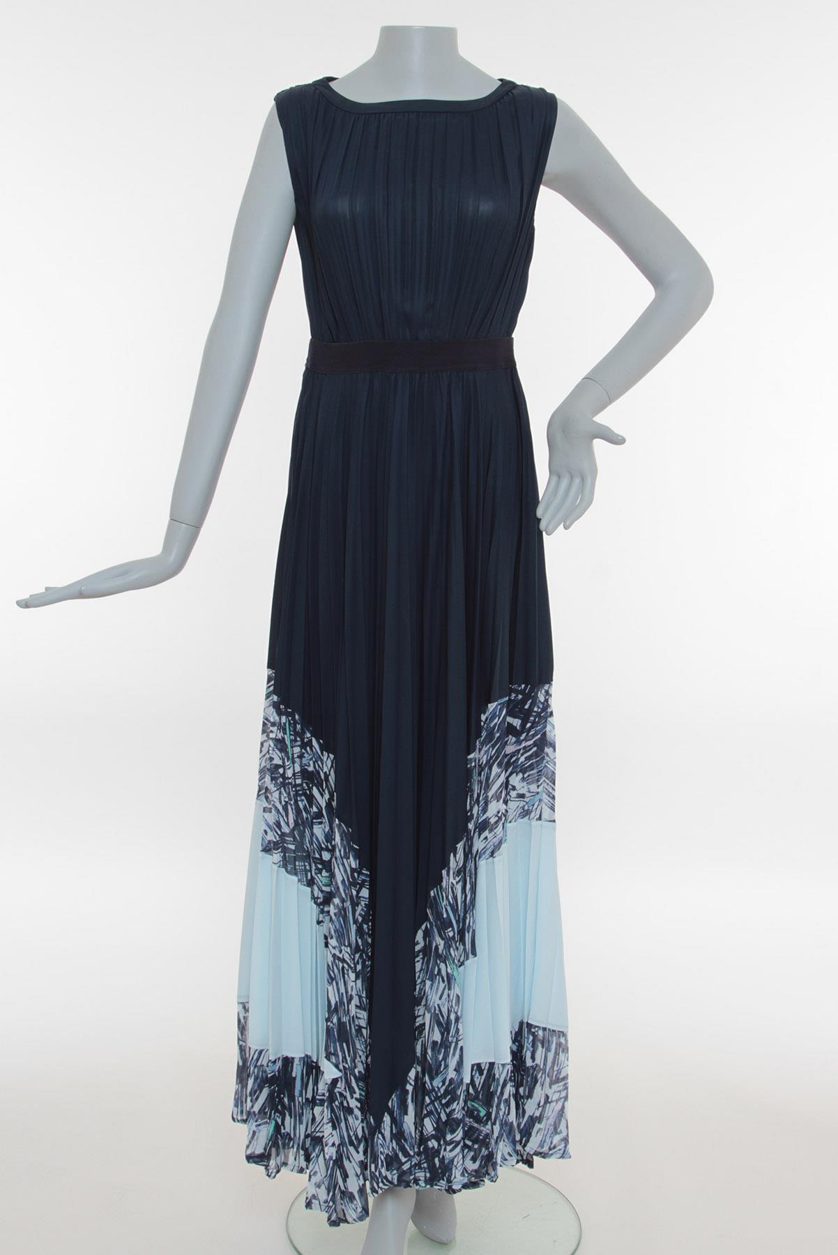 Vestido Achados da New Plissado Azul