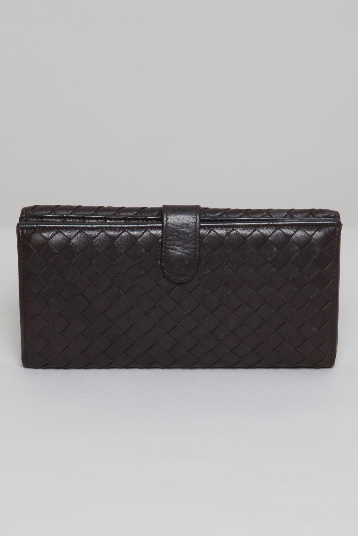Carteira Bottega Veneta Intrecciato Marrom