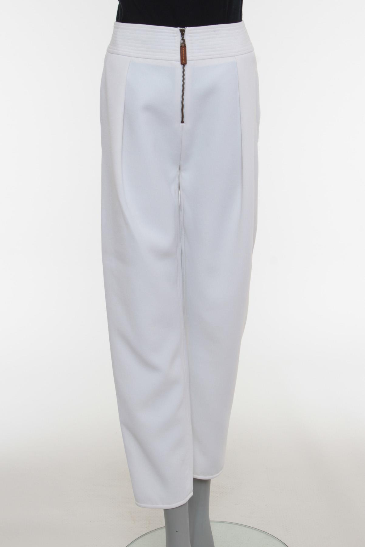 Calça Paula Raia Pala na Cintura Off-White