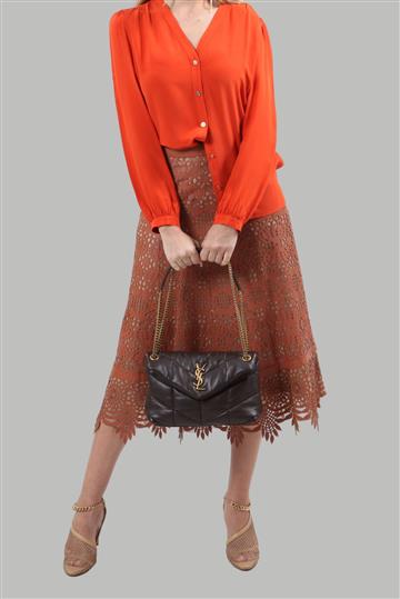 Camisa Tory Burch Seda Laranja