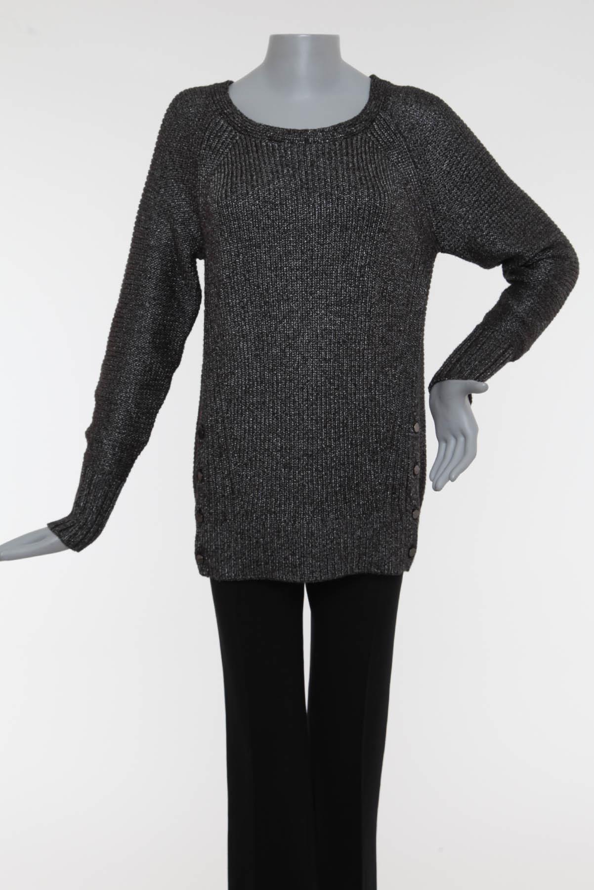 Suéter Achados da New Botões Laterais Metalizado