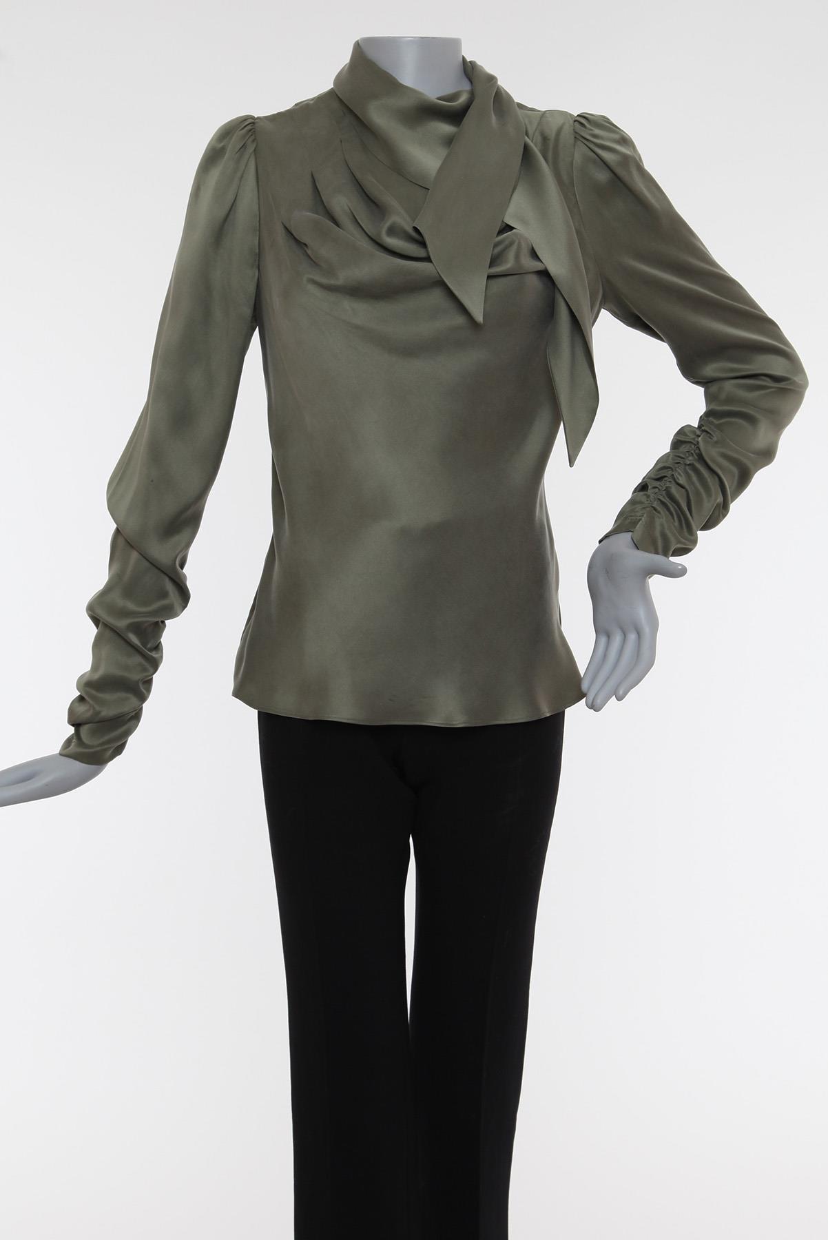 Camisa Zimmermann Seda Drapeado Verde