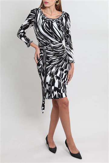 Vestido Emilio Pucci Bordado Bicolor