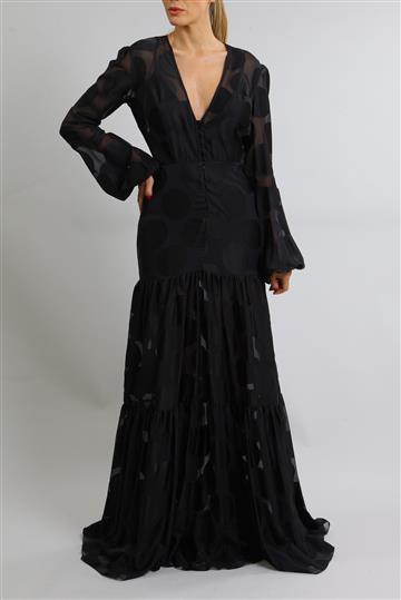 Vestido Achados da New Longo Poá Preto