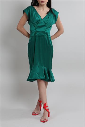 Vestido Zac Posen Cetim de seda Verde
