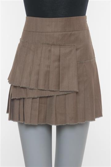 Saia Cris Barros Pregas Marrom