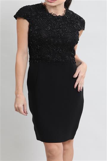 Vestido Valentino Tubinho Pedraria Preto