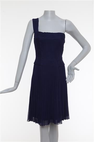 Vestido Elie Tahari Drapeado Azul