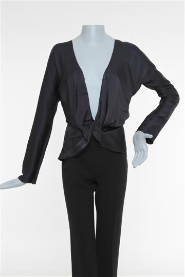 Blusa Gucci Cetim Seda Preto