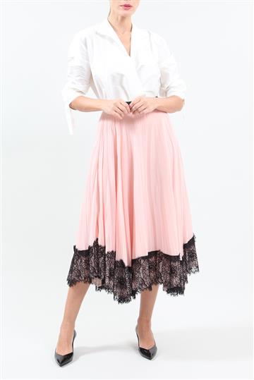 Saia Cinc Sept Plissada Rosa