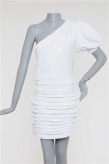 Vestido Rony Kobo Paetês Branco