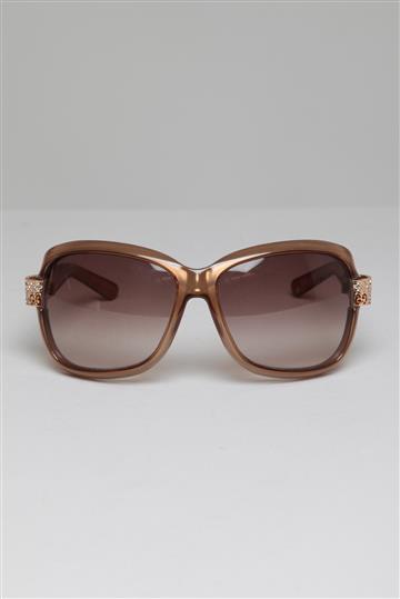 Óculos Gucci Com Strass Marrom