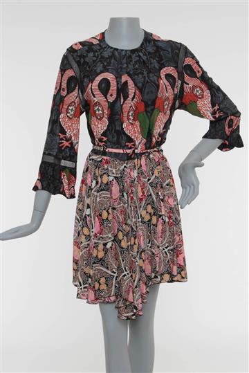 Vestido Louis Vuitton Seda Estampado Colorido