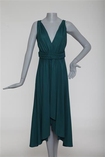 Vestido Cruise Decote V Verde