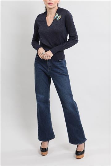 Blusa Chloé Aplicação Borboleta Azul