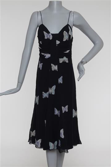 Vestido Giorgio Armani Aplicação Borboleta Azul