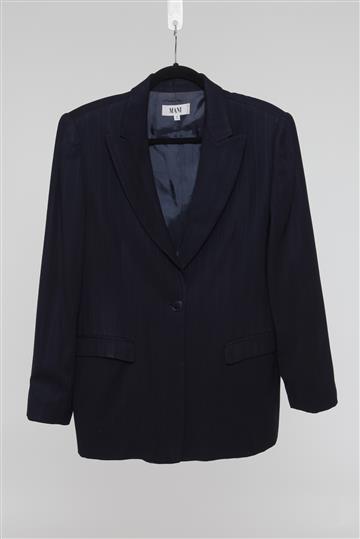 Blazer Risca de Giz Azul
