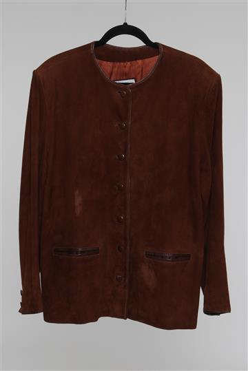 Casaco Camurça Botões de Couro