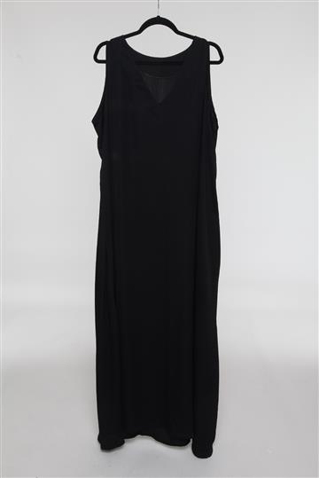 Vestido Longo Seda Mista Preto